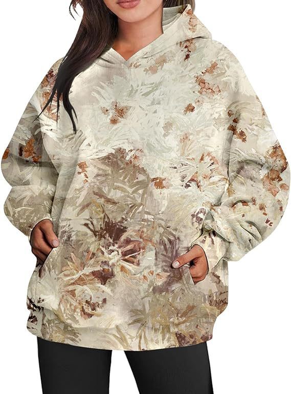 Women's Camouflage Hoodie Maple Leaf Print Oversized apparels & accessories