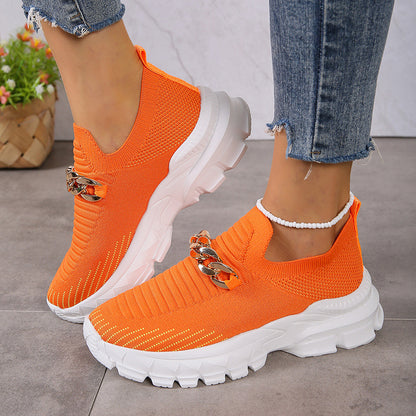 Women Breathable Soft Sole Slip On Flat Shoes Shoes & Bags