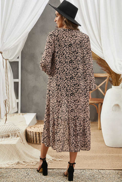 Animal Print Long Sleeve Open Front Cardigan apparel & accessories