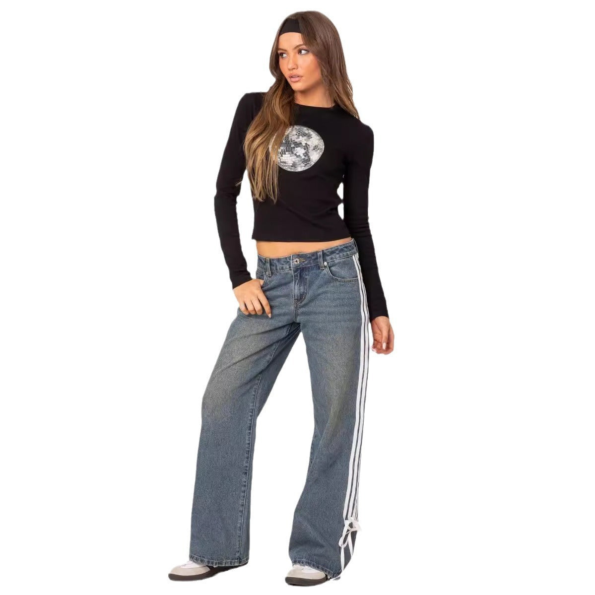 Women's Fashionable Loose-fit Wide-leg Jeans apparels & accessories