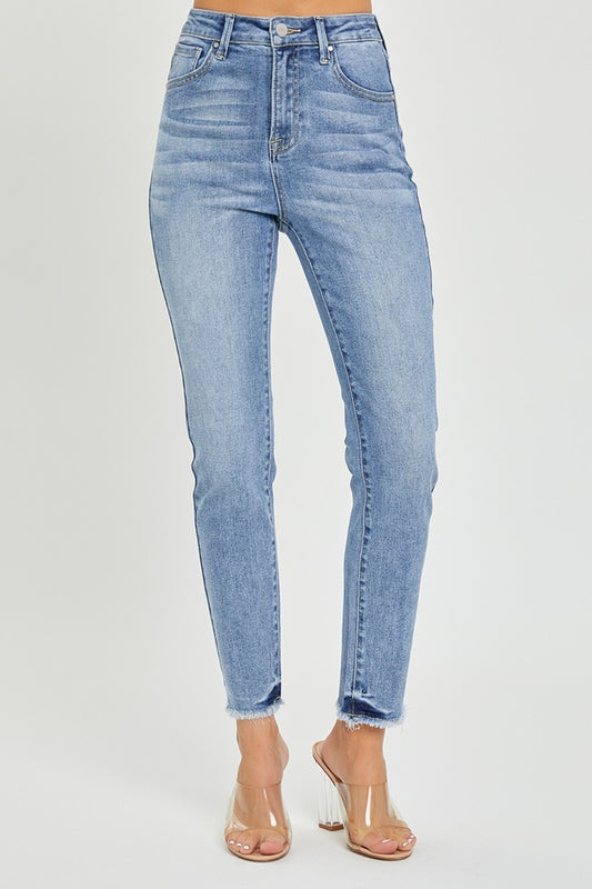 RISEN Full Size High Rise Frayed Hem Skinny Jeans Bottom wear