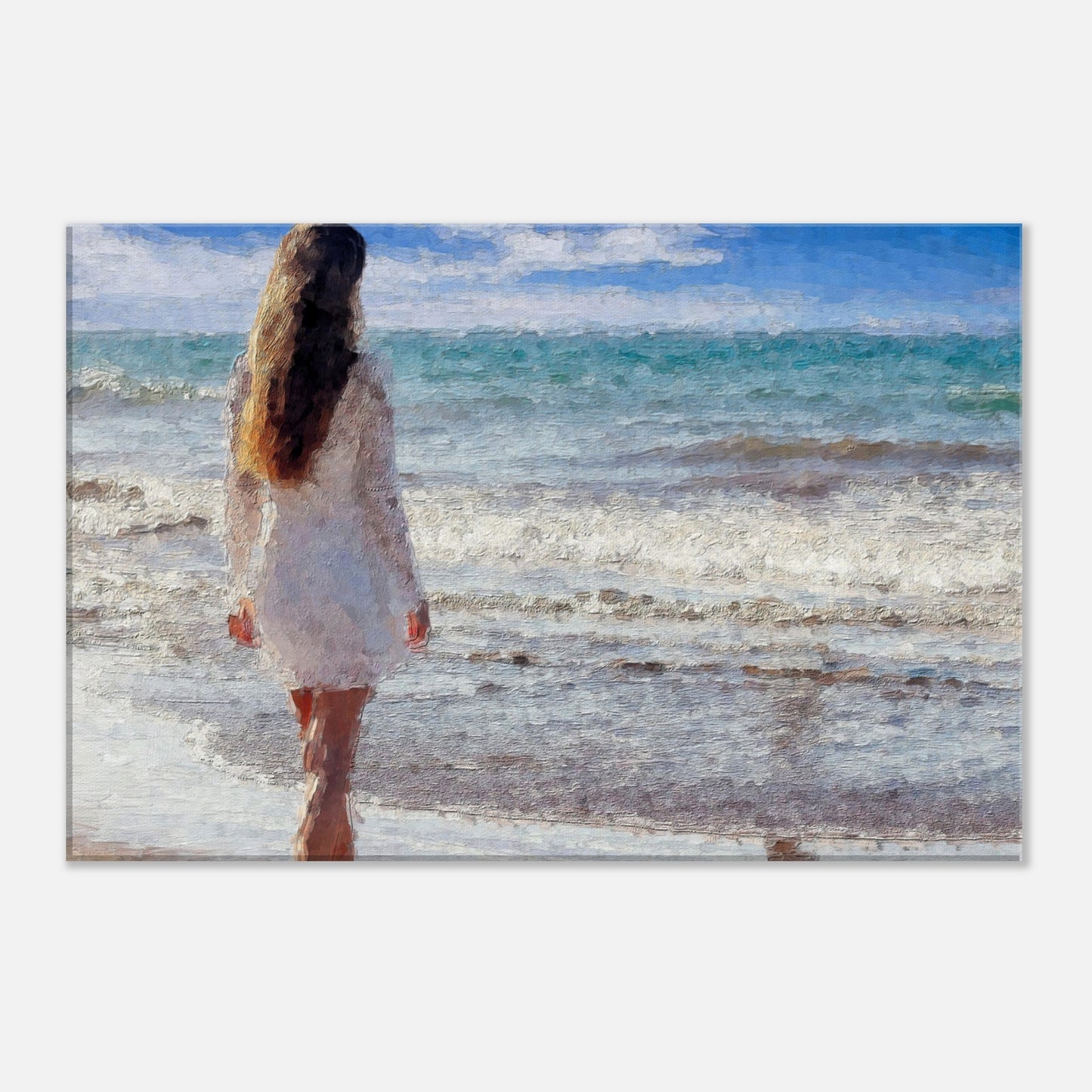 Girl at the beach Canvas Print Material