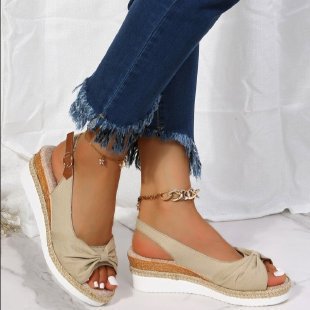 Bow Shoes Summer Peep Toe Platform Sandals Buckle Daily Casual Shoes Shoes & Bags