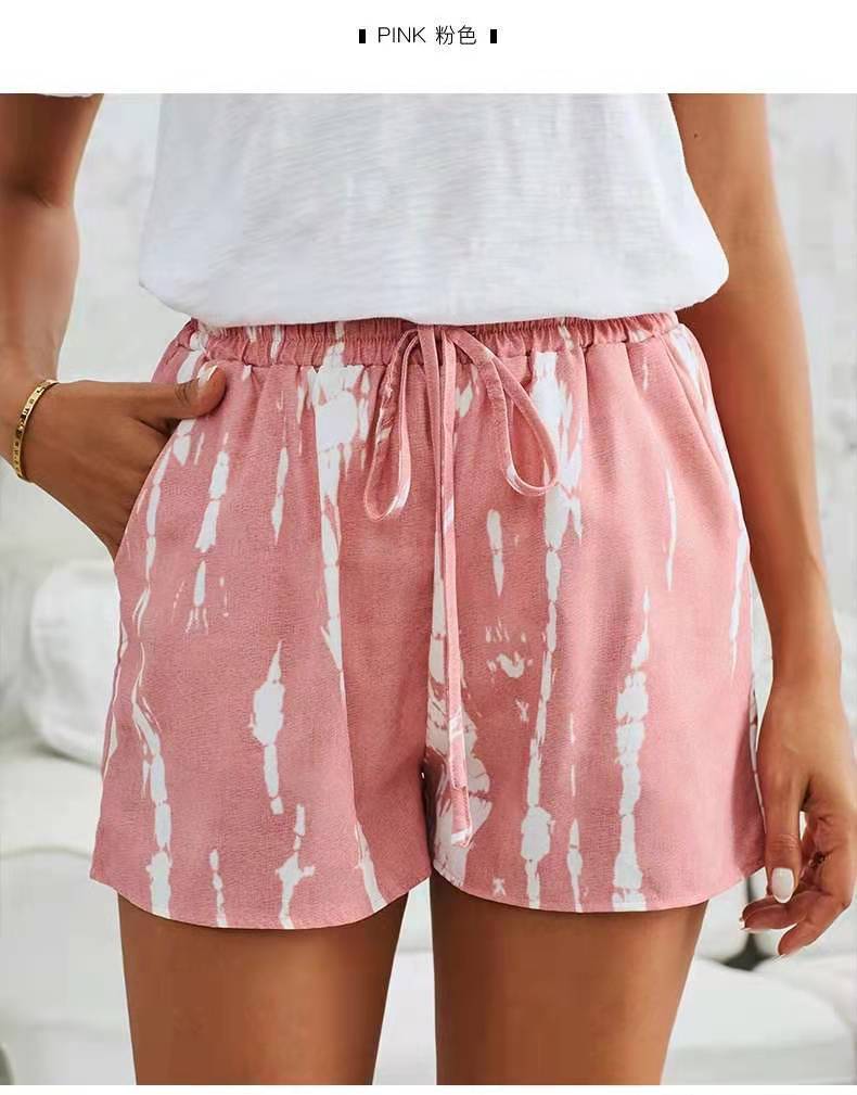 Summer European And American Tie-dye Striped Wide-leg Shorts shorts