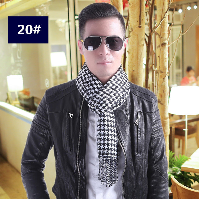 Men's Fashion Casual Warm Plaid Scarf Men's Scarves