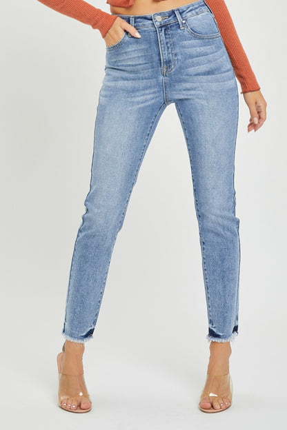 RISEN Full Size High Rise Frayed Hem Skinny Jeans Bottom wear