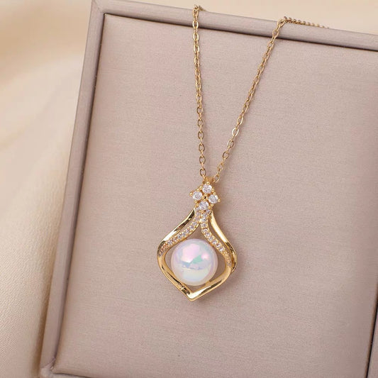 High-end Fashion Elegant Coin Purse Pearl Necklace For Women Jewelry