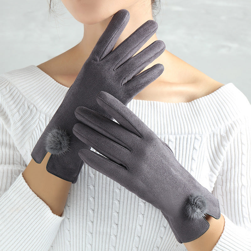 Suede Glove Warm Finger Gloves apparels & accessories