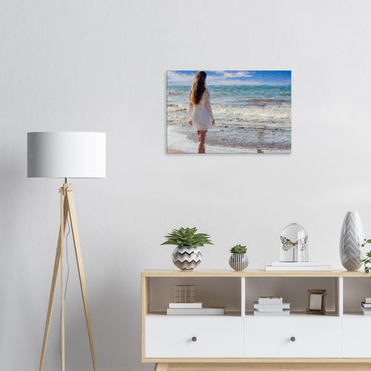 Girl at the beach-Canvas Print Material