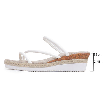 Ethnic Style One Strap Sandals Platform Wedge Buckle Plus Size Shoes & Bags