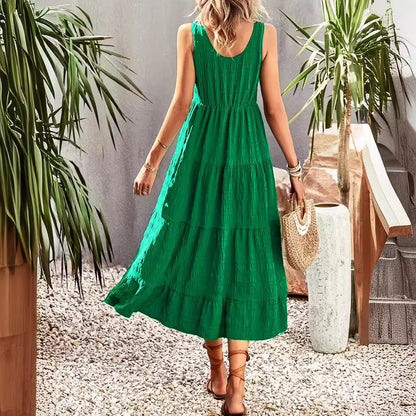 Women's Fashion Spring And Summer Sleeveless Loose Vacation Skirt apparel & accessories