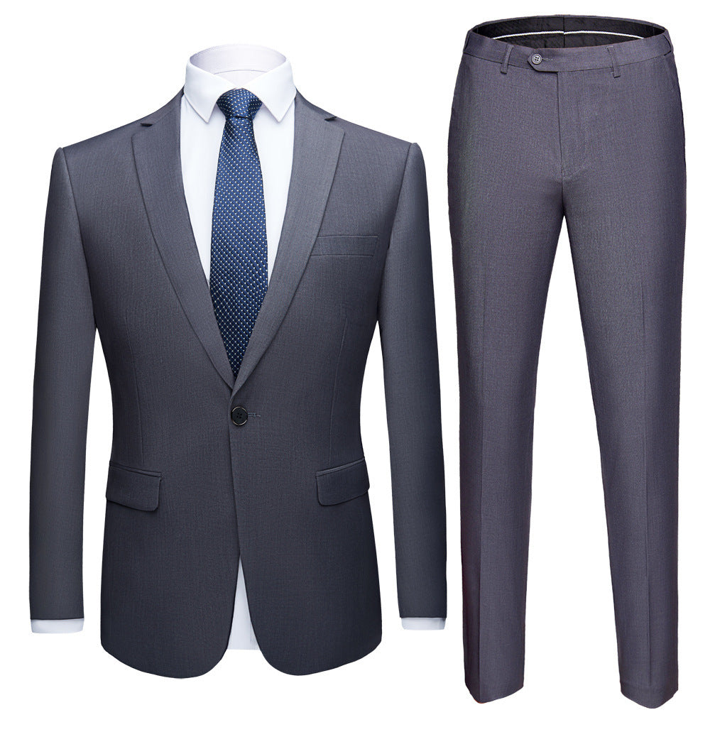 Solid Color Two-piece Plus Size Men's Suit apparels & accessories