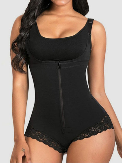 Full Size Lace Detail Wide Strap Shaping Bodysuit Body shaper & trimmer