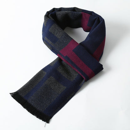 Simple Plaid Warm Keeping Artificial Cashmere Scarf Men's Scarves