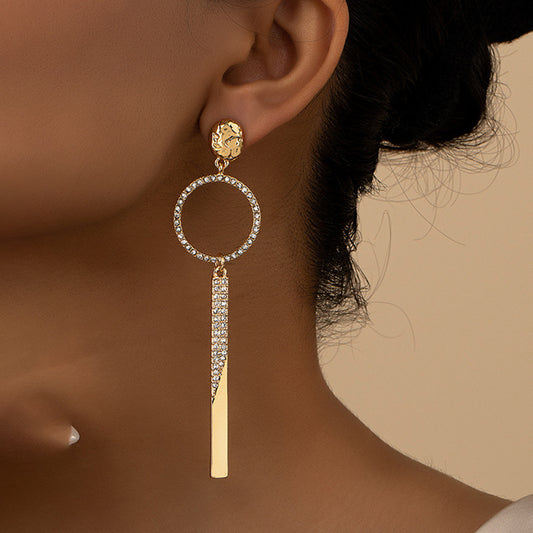 Diamond Elegant Geometric Personality Fashion Women's Earrings Jewelry