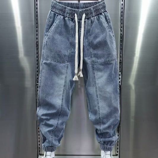 Fashion Leisure Washed-out Ankle-tied Jeans men's clothing