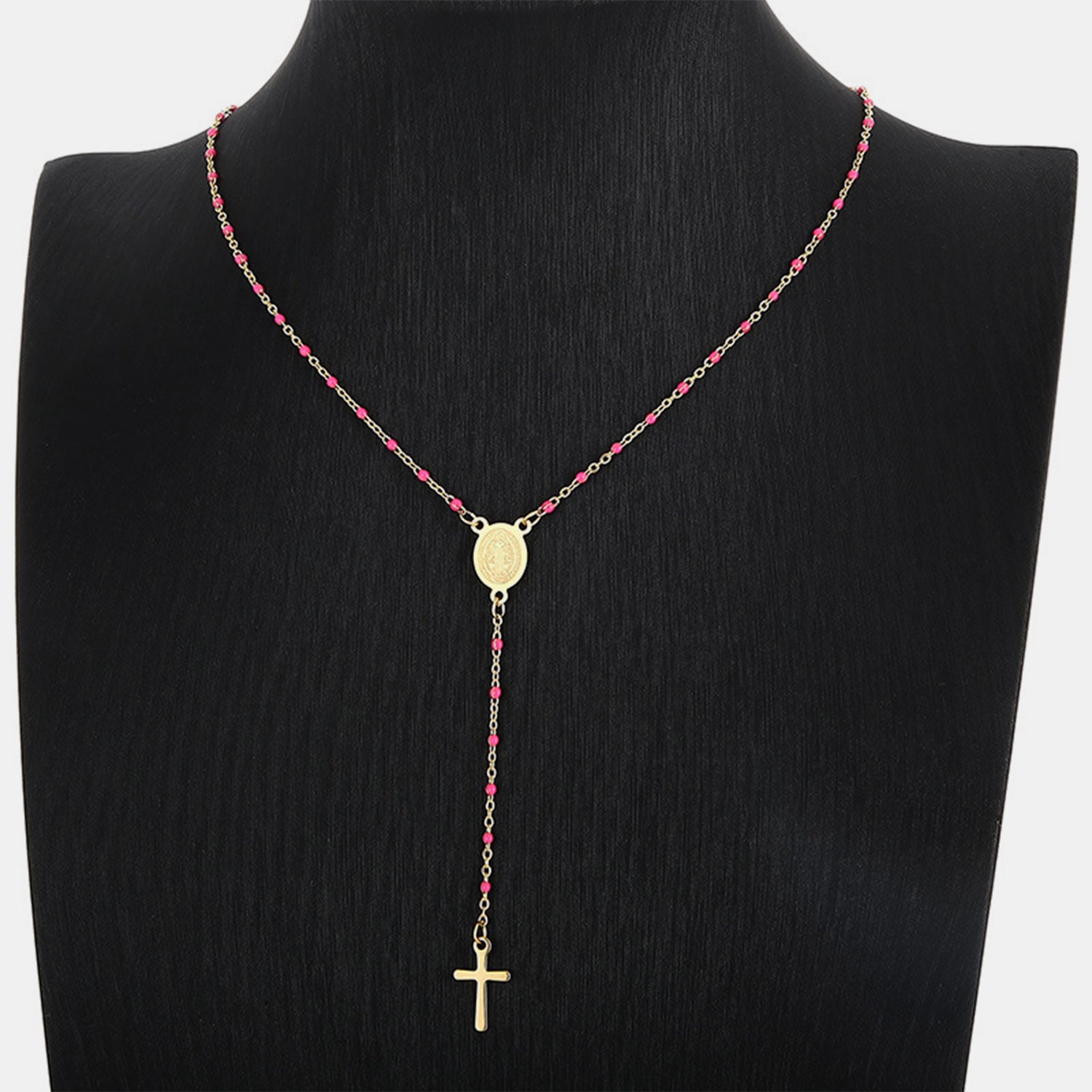 Stainless Steel Beaded Cross Necklace apparel & accessories