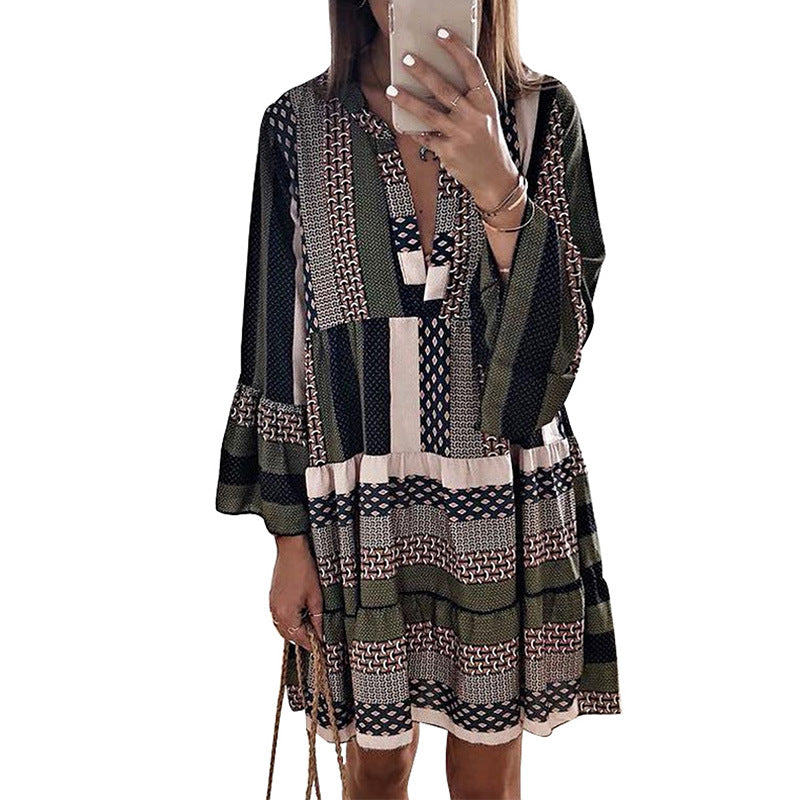 Chiffon Dress Women Europe And America Spring And Summer New Print apparel & accessories