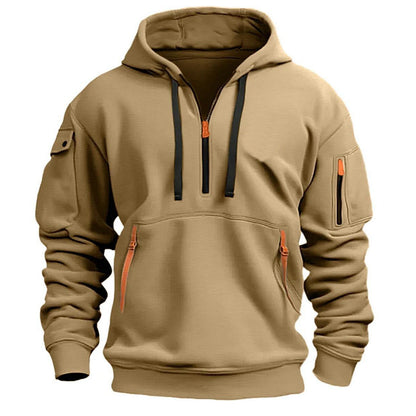 Cotton Dropped Shoulder Hooded Sweatshirt men's clothing