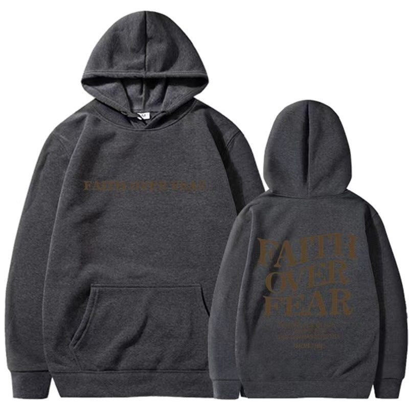 Hoodie Faith Fear Printed Sweatshirt apparels & accessories