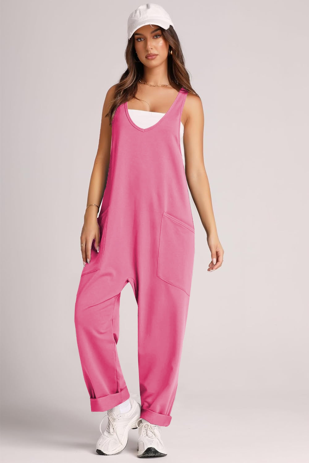 Wide Strap Jumpsuit with Pockets Bottom wear