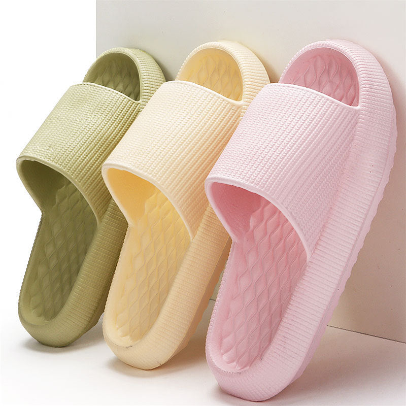 EVA Slippers Solid Color Rhombus Stripe Shoes & Bags