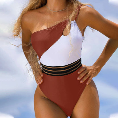 Women's Mesh Panel One Piece Swimsuit Bikini apparel & accessories