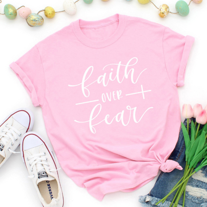 Faith Over Fear Christian T-Shirt Religion Clothing For Women Faith Shirt apparels & accessories