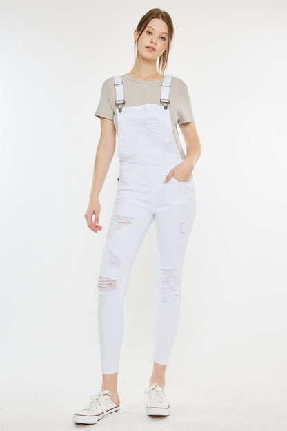 Kancan Distressed Skinny Denim Overalls Bottom wear