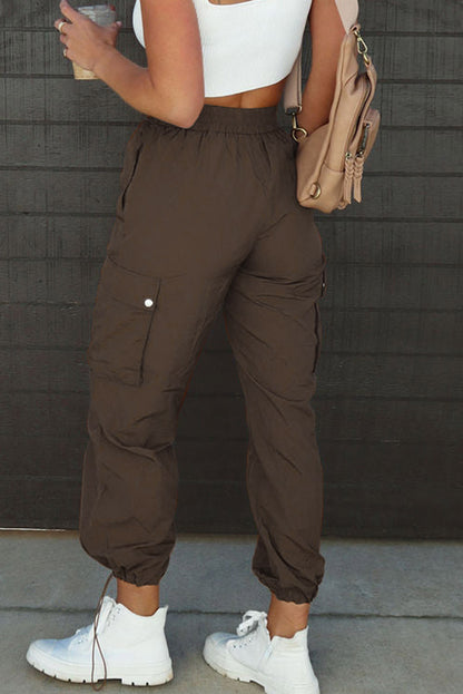 Drawstring Elastic Waist Pants with Pockets apparel & accessories