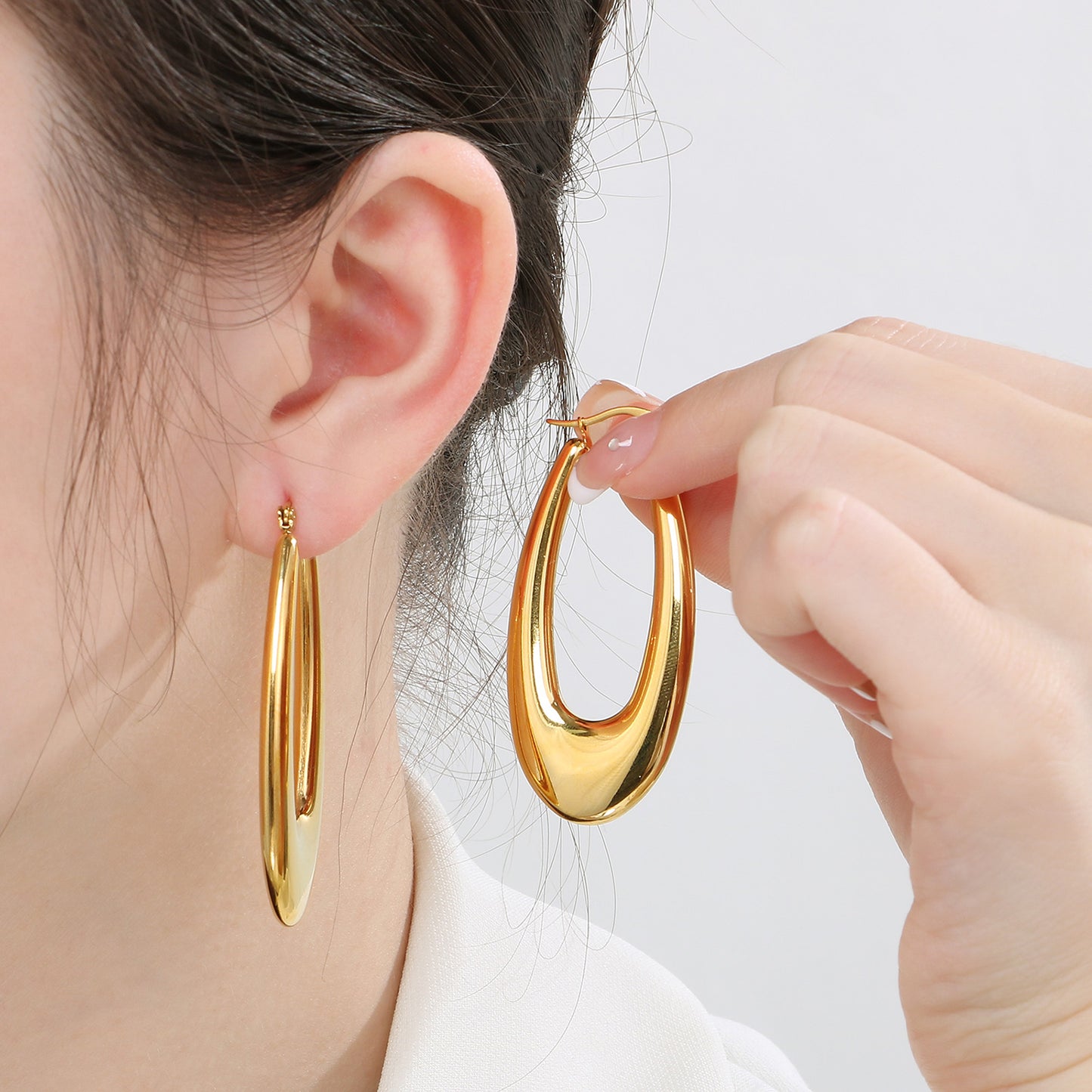 Stainless Steel Hinged Hoop Earrings apparel & accessories