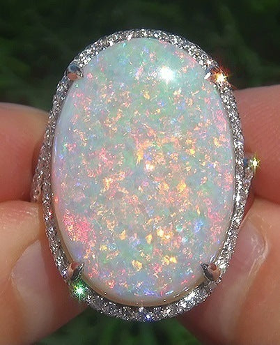 Opal Ring Cross-border Wish Hot Sale Jewelry Fashion Lady Opal Ring Opal Ring Jewelry Jewelry