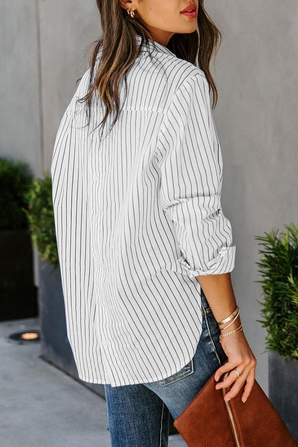 Striped Button Up Long Sleeve Shirt apparel & accessories