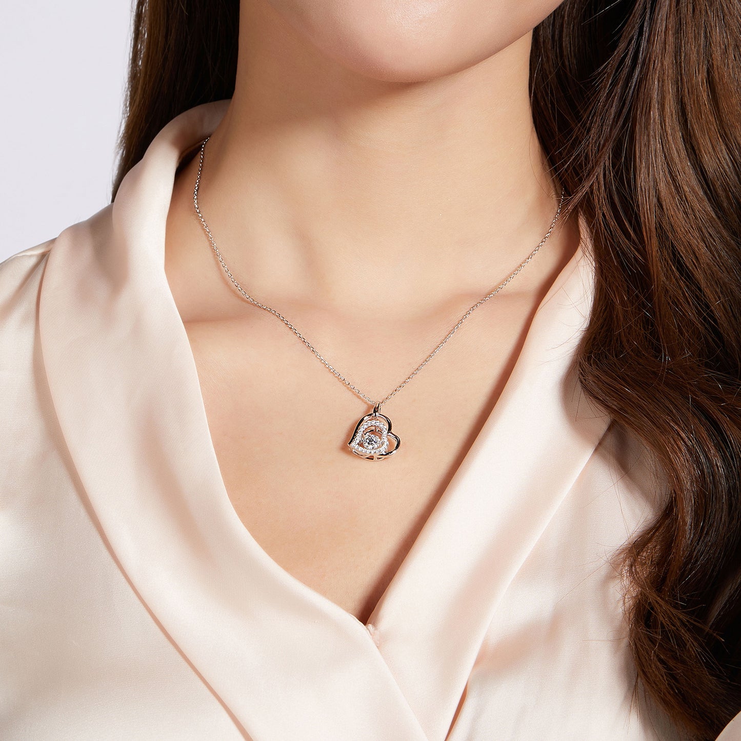 Moissanite 925 Sterling Silver Heart Necklace apparel & accessories