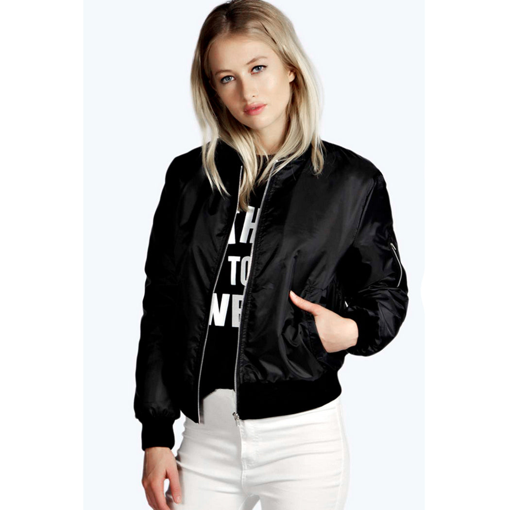 Solid Color Short Fashion Zip Jacket apparels & accessories