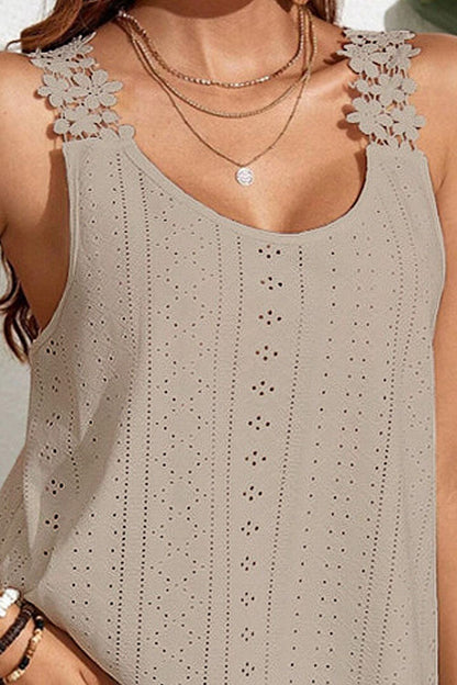 Lace Detail Scoop Neck Tank apparel & accessories