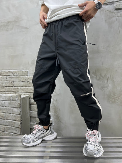 Color Matching Structural Design Sports Casual Pants apparel & accessories