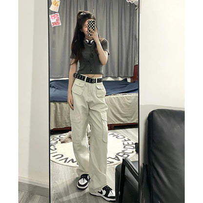 Fake Two-piece Pocket Zipper Casual Pants apparel & accessories