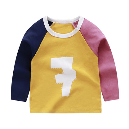 Children's Long-sleeved T-shirt Cotton Single Top apparels & accessories