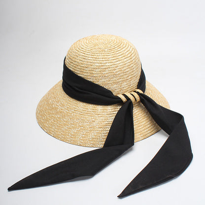 Women's Summer Dome Bow Ribbon Straw Hat apparel & accessories