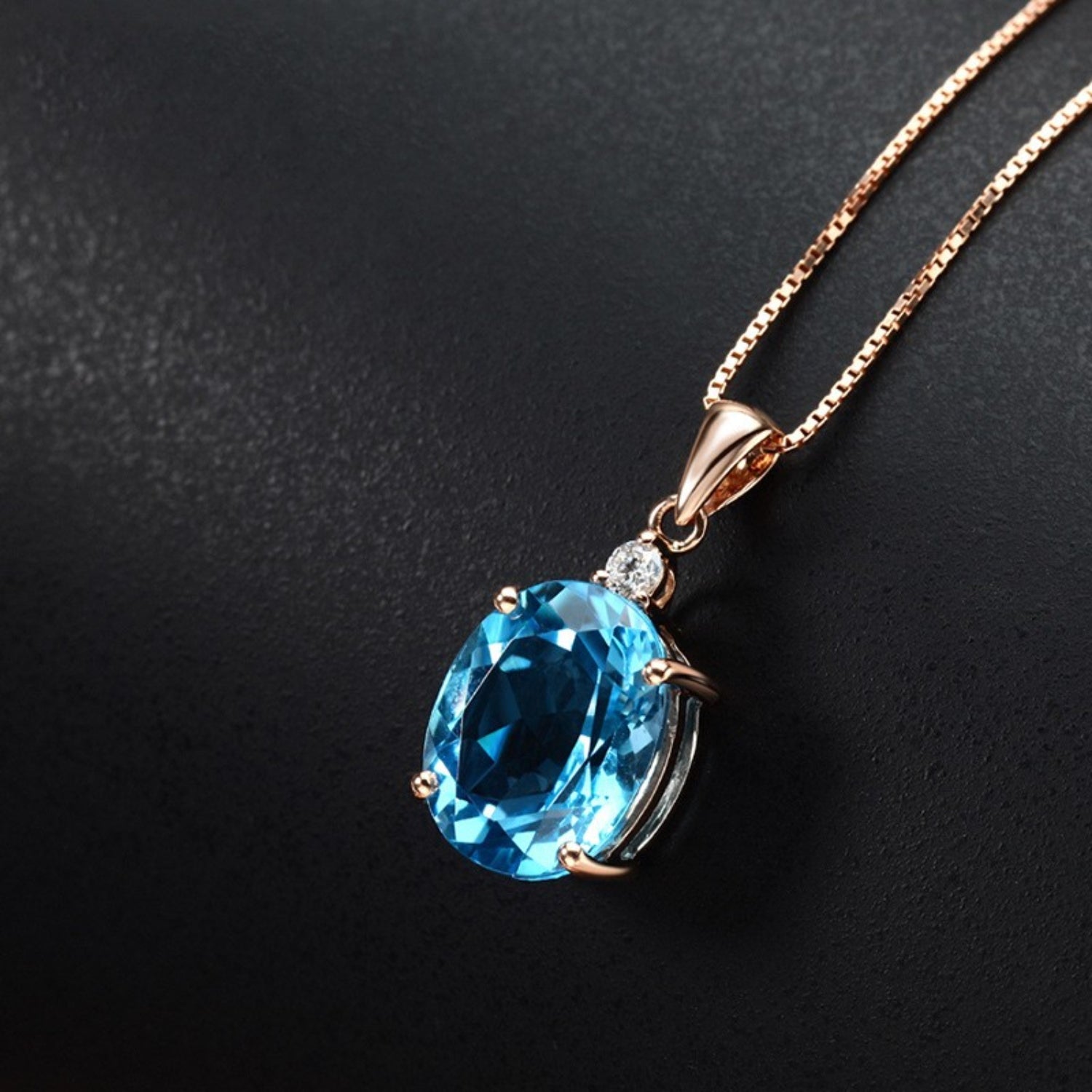 Rose Gold-Plated Artificial Gemstone Pendant Necklace apparel & accessories