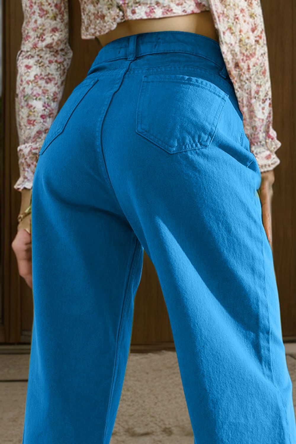 Wide Leg Jeans with Pockets Bottom wear