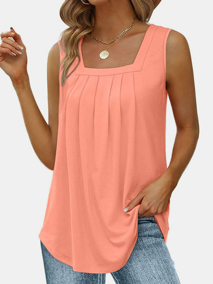 Ruched Square Neck Tank apparel & accessories