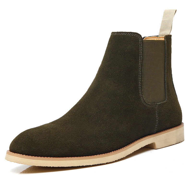 Boots Pointed Toe British Martin Boots Men's Nubuck Leather High-top Ankle Boots Shoes & Bags