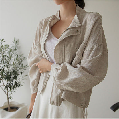 Stand Collar Large Pocket Oversized Jacket apparel & accessories