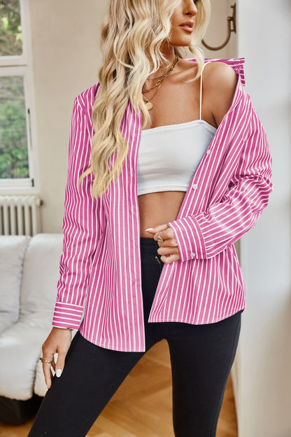 Striped Button Up Long Sleeve Shirt apparel & accessories