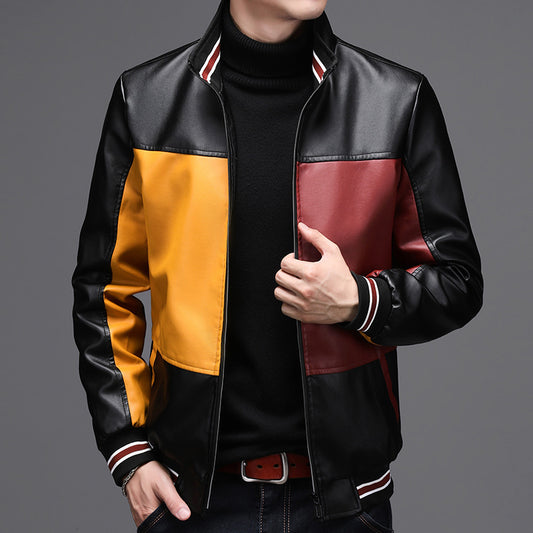 Leather men's casual jacket apparels & accessories