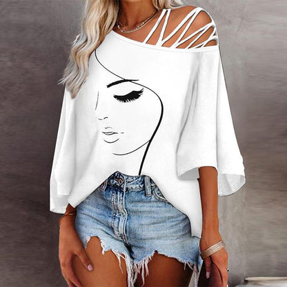 Fashion Stitching Loose Casual Tops For Women apparel & accessories