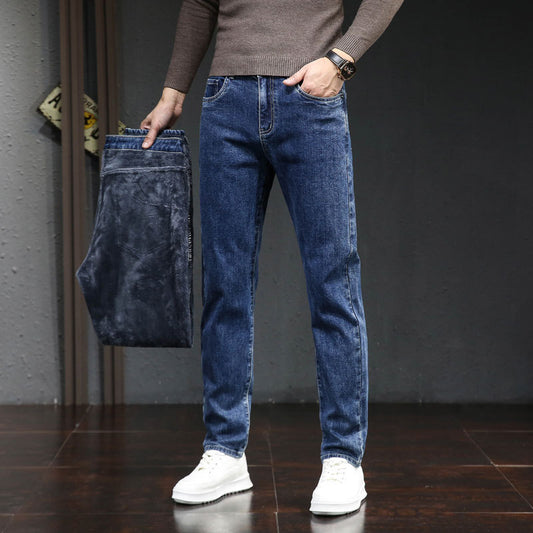 Men's Fleece-lined Thick Jeans apparels & accessories