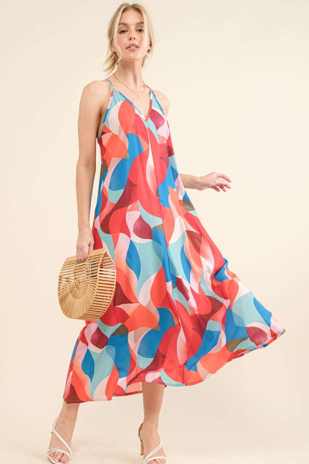 And the Why Printed Crisscross Back Cami Dress Dresses & Tops